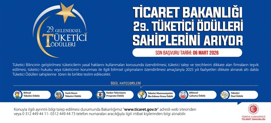 29. TÜKETİCİ ÖDÜLLERİ SAHİPLERİNİ ARIYOR